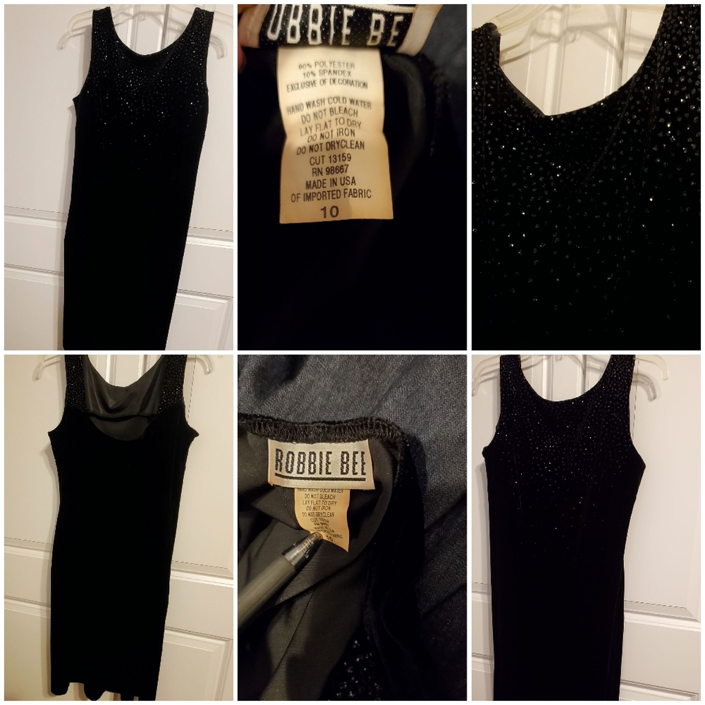 Robbie Bee VTG- Black Velvet SWIFTIE Regency Core Mini Dress- Made in USA